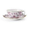 Eksklusive Steldele|Purpur Musselmalet Helblonde Med Guld*Royal Copenhagen Purpur Musselmalet Helblonde med Guld kop og underkop, Limited Edition, 22 cl