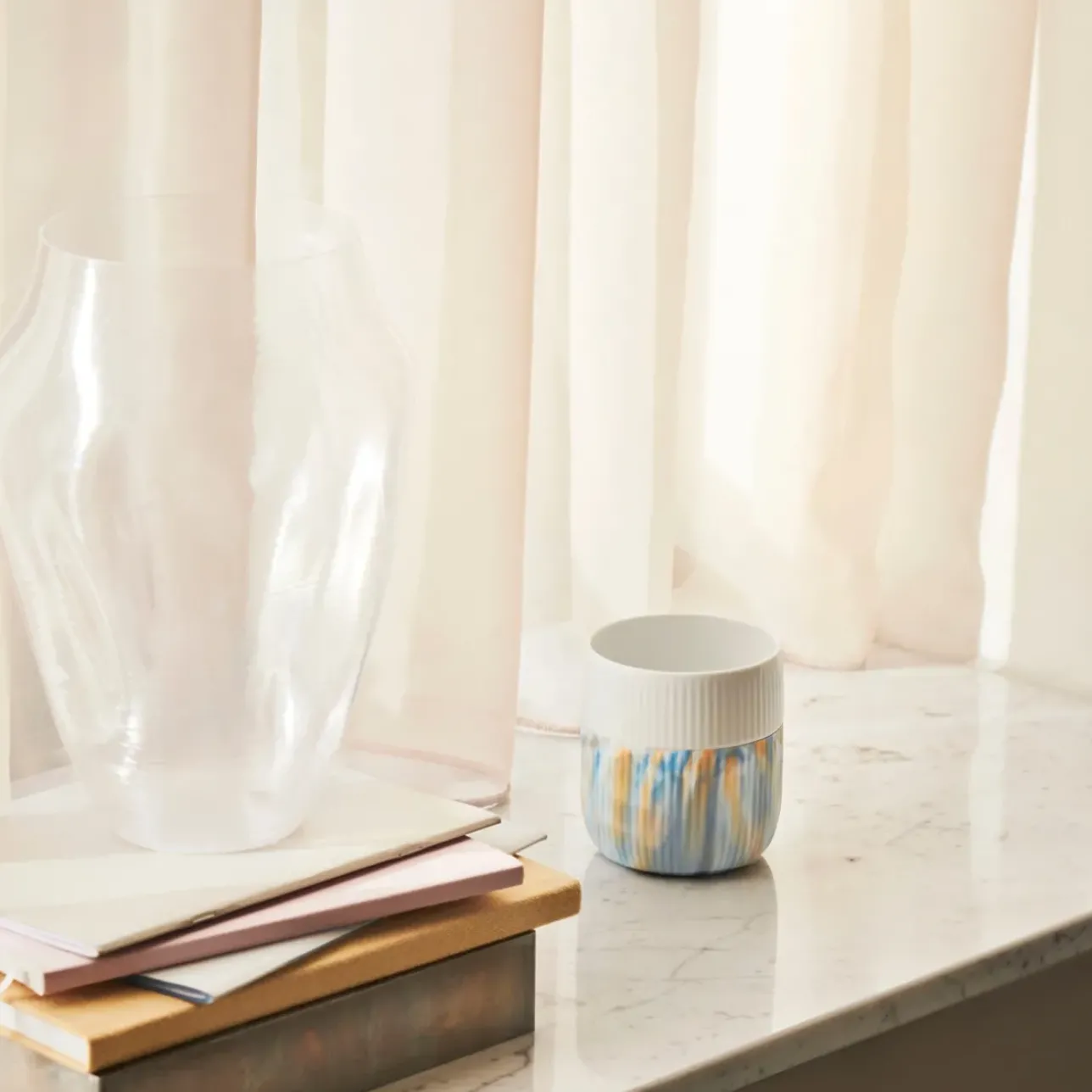Riflet Contrast|Kaffekopper*Royal Copenhagen Riflet Contrast Marble krus, , 35 cl Ocean Mist