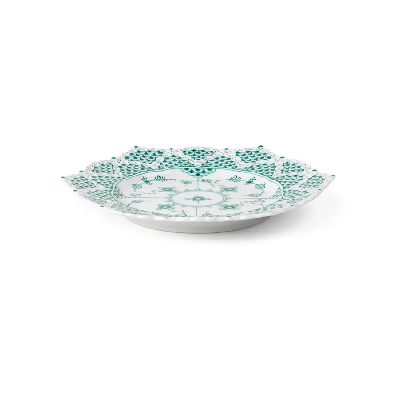 Eksklusive Steldele|Smaragd Musselmalet Helblonde*Royal Copenhagen Smaragd Musselmalet Helblonde tallerken med blondekant, 21 cm