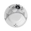 Sort Mega Riflet|Dybe Tallerkener*Royal Copenhagen Sort Mega Riflet dyb tallerken, 21 cm