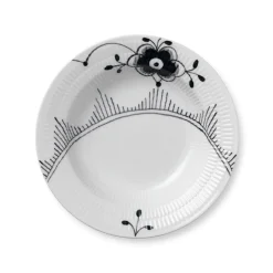 Sort Mega Riflet|Dybe Tallerkener*Royal Copenhagen Sort Mega Riflet dyb tallerken, 21 cm