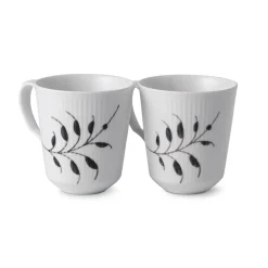 Sort Mega Riflet|Kaffekopper*Royal Copenhagen kop, 38 cl, 2 stk. Sort Mega Riflet