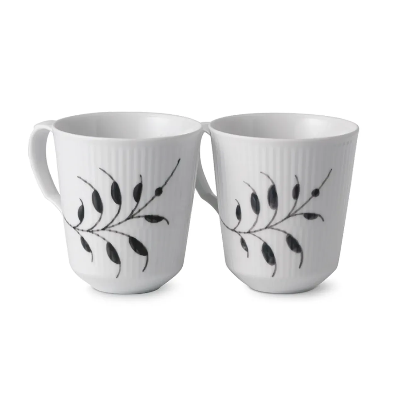 Sort Mega Riflet|Kaffekopper*Royal Copenhagen kop, 38 cl, 2 stk. Sort Mega Riflet