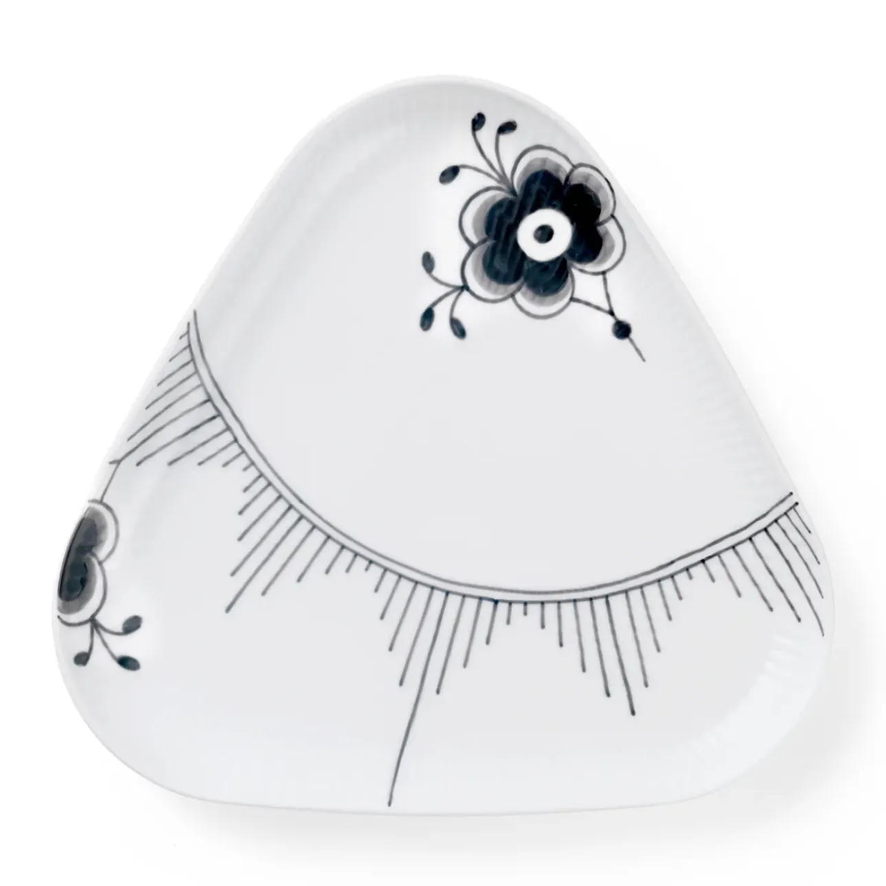 Sort Mega Riflet|Snackskåle*Royal Copenhagen serveringssæt, 24,5 cm, 4 stk. Sort Mega Riflet