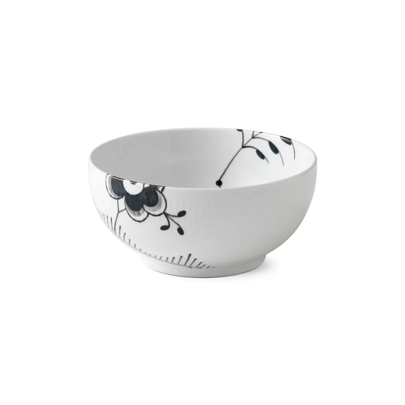 Sort Mega Riflet|Salatskåle*Royal Copenhagen Sort Mega Riflet skål, 110 cl