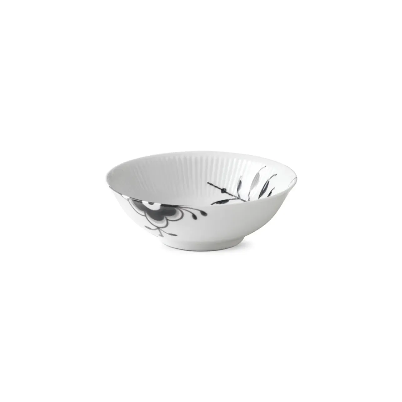 Sort Mega Riflet|Snackskåle*Royal Copenhagen Sort Mega Riflet skål, 35 cl