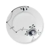 Sort Mega Riflet|Frokost Tallerkener*Royal Copenhagen Sort Mega Riflet tallerken, 22 cm