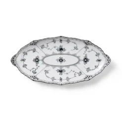 Eksklusive Steldele|Sort Musselmalet Halvblonde*Royal Copenhagen Sort Musselmalet Halvblonde asiet, 24,5 cm