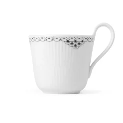 Sort Riflet Blonde|Kaffekopper*Royal Copenhagen Sort Riflet Blonde højhankskop, 33 cl