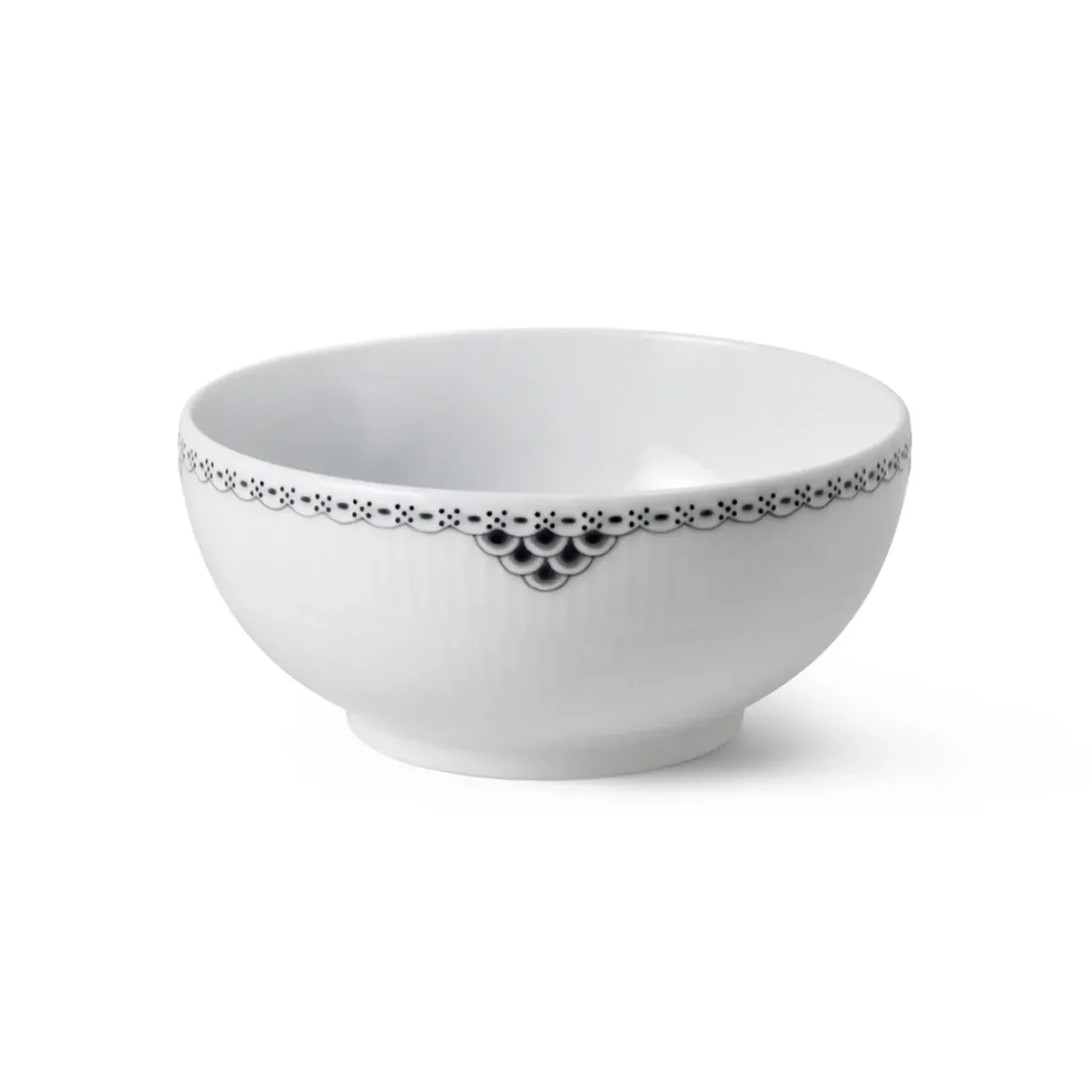 Sort Riflet Blonde|Salatskåle*Royal Copenhagen Sort Riflet Blonde skål, 110 cl