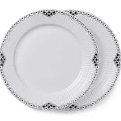 Sort Riflet Blonde*Royal Copenhagen Sort Riflet Blonde tallerken, 27 cm, 2 stk.