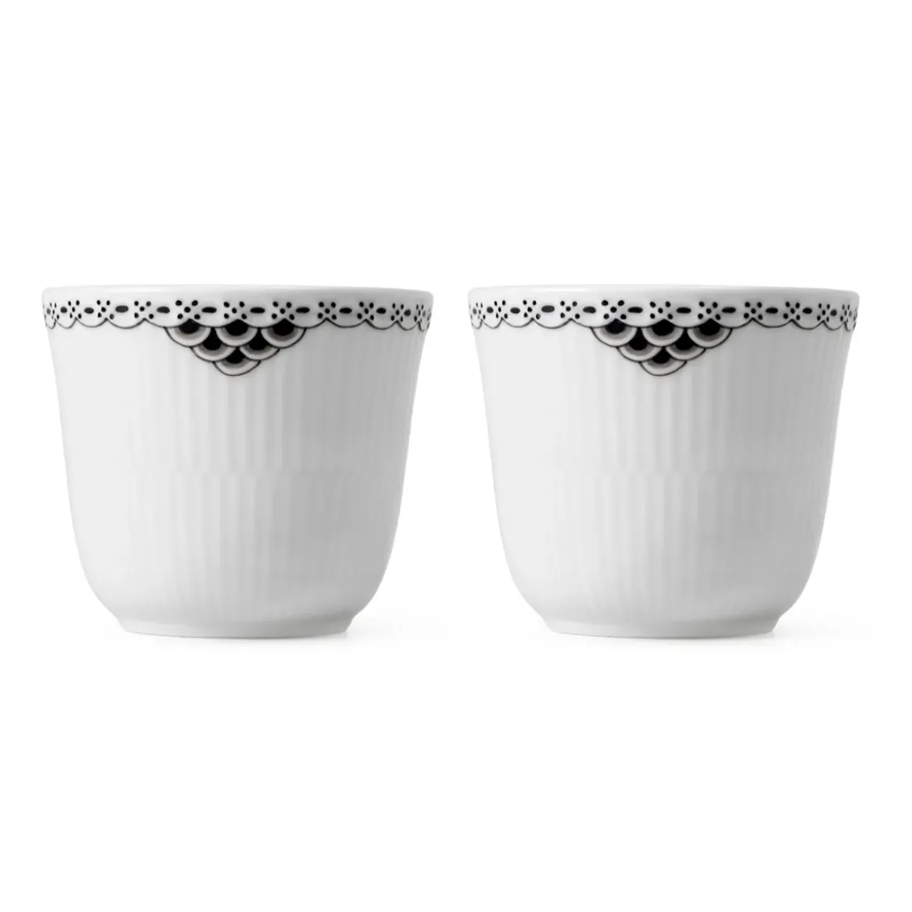 Sort Riflet Blonde|Kaffekopper*Royal Copenhagen Sort Riflet Blonde termokrus, 26 cl, 2 stk.