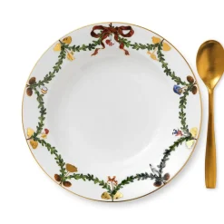 Stjerne Riflet Jul|Dybe Tallerkener*Royal Copenhagen Stjerne Riflet Jul dyb tallerken, 24,5 cm