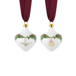 Stjerne Riflet Jul|Julepynt*Royal Copenhagen Stjerne Riflet Jul ornament, 8,5 cm, 2 stk.