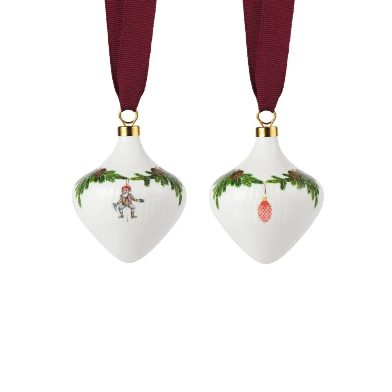Stjerne Riflet Jul|Julepynt*Royal Copenhagen Stjerne Riflet Jul ornament, 8,5 cm, 2 stk.