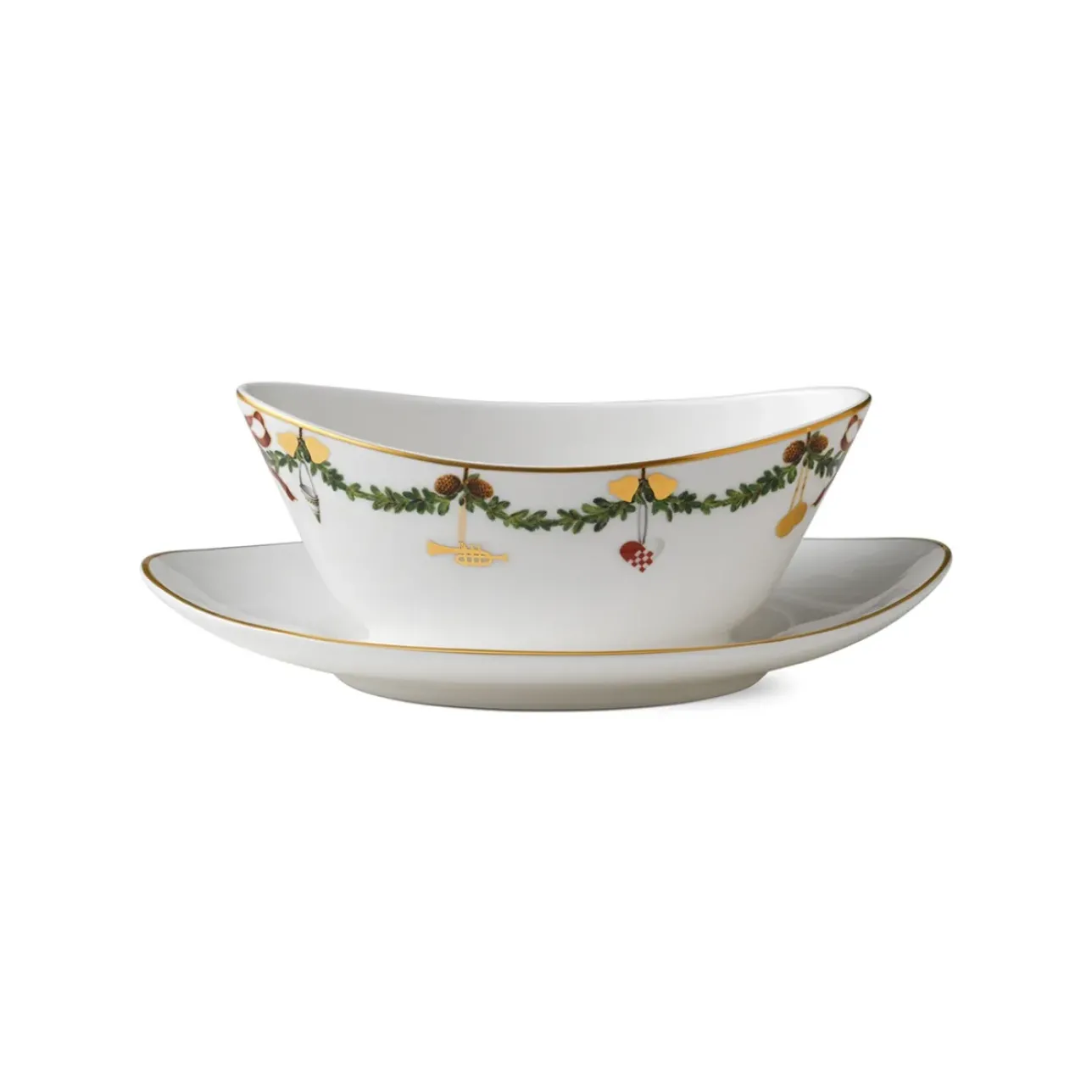 Stjerne Riflet Jul|Sovseskåle Og -Kander*Royal Copenhagen Stjerne Riflet Jul sauceskål, 43 cl