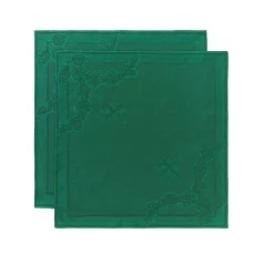Stjerne Riflet Jul|Julepynt*Royal Copenhagen Stjerne Riflet Jul serviet, grøn, 45 x 45 cm, 2 stk. Grøn Star Fluted Christmas