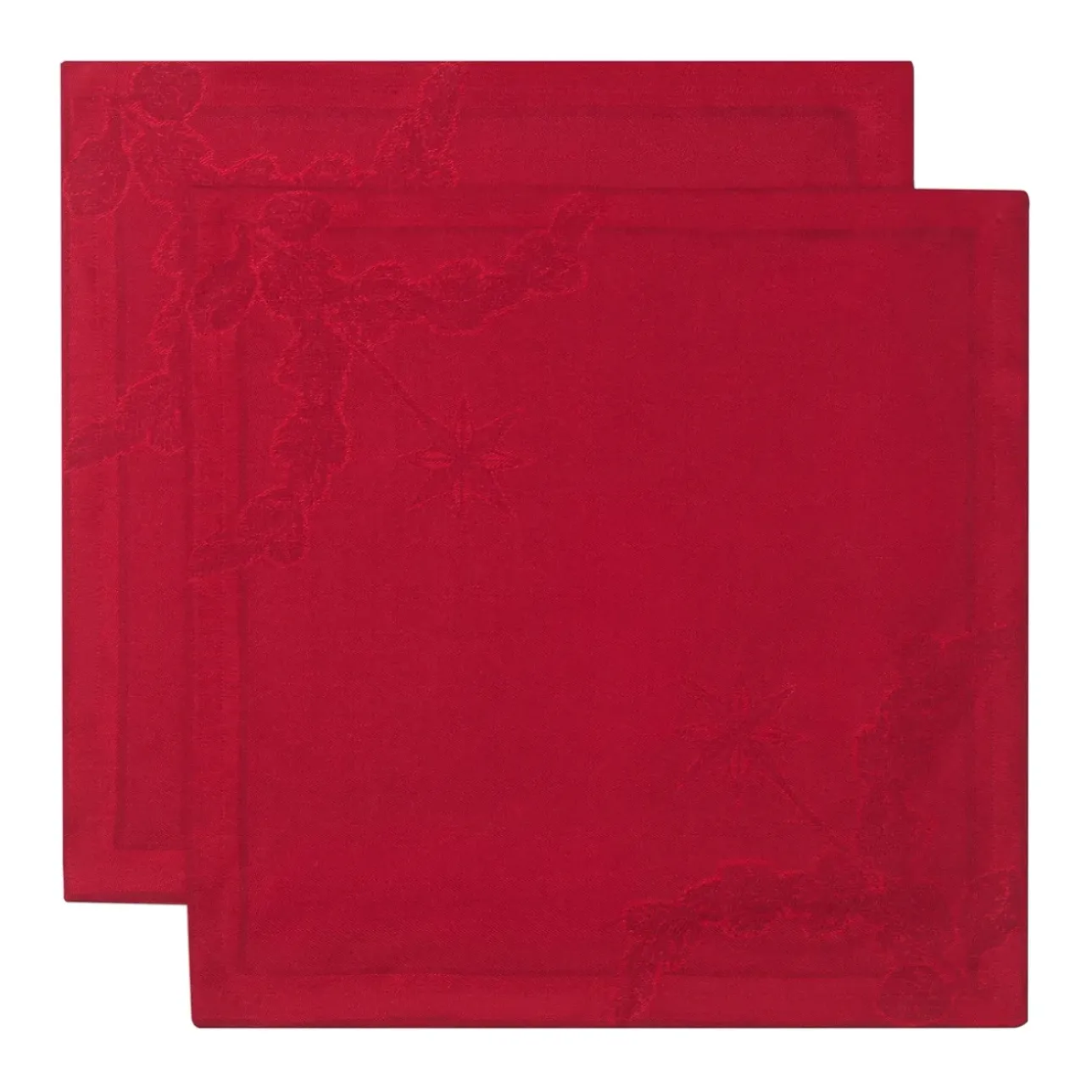 Stjerne Riflet Jul|Julepynt*Royal Copenhagen Stjerne Riflet Jul serviet, rød, 45 x 45 cm, 2 stk. Rød Star Fluted Christmas