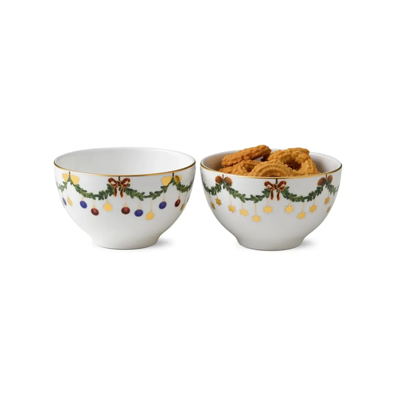 Stjerne Riflet Jul|Snackskåle*Royal Copenhagen Stjerne Riflet Jul skål, 30 cl, 2 stk.