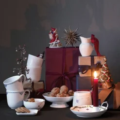Stjerne Riflet Jul|Snackskåle*Royal Copenhagen Stjerne Riflet Jul skål på fod, 42 cl