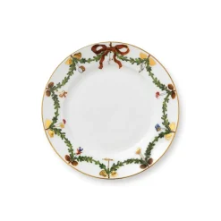 Stjerne Riflet Jul|Desserttallerkener*Royal Copenhagen Stjerne Riflet Jul tallerken, 19 cm