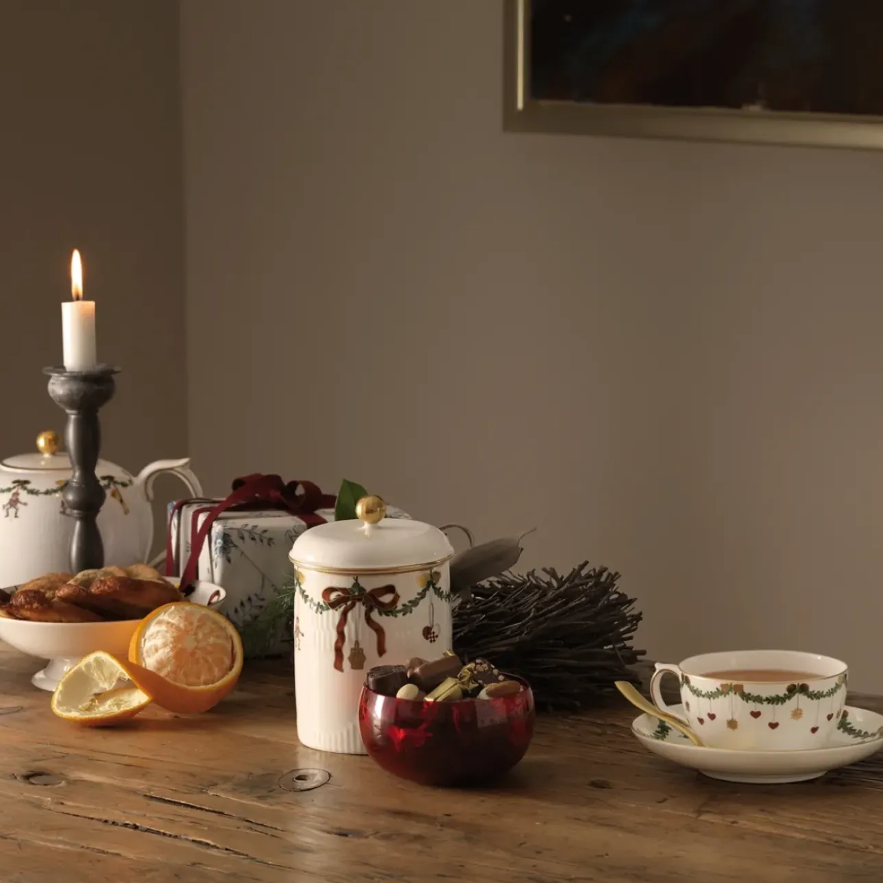 Stjerne Riflet Jul|Desserttallerkener*Royal Copenhagen Stjerne Riflet Jul tallerken, 19 cm